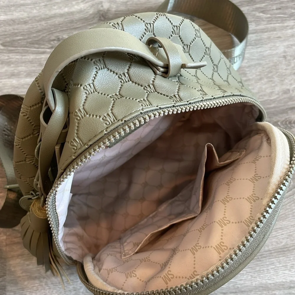 Steve Madden olive green mini backpack